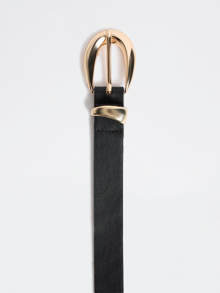 Westside Accessories Black U-Puff Buckle Belt