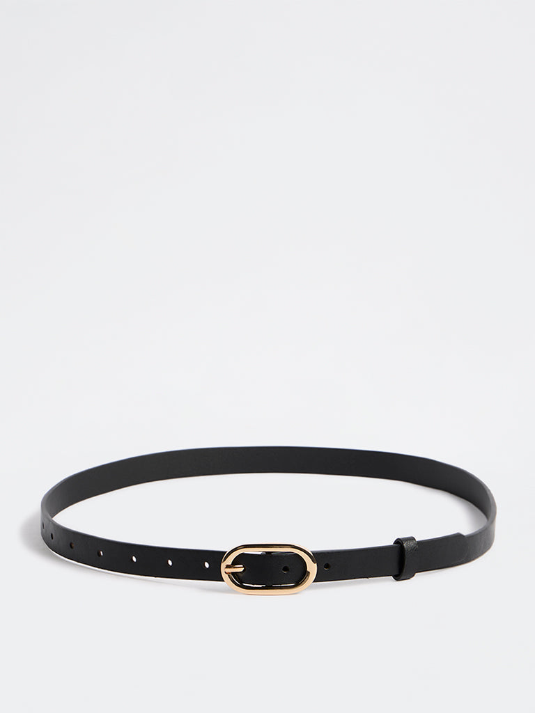 Westside Accessories Black Oval Buckle Belt