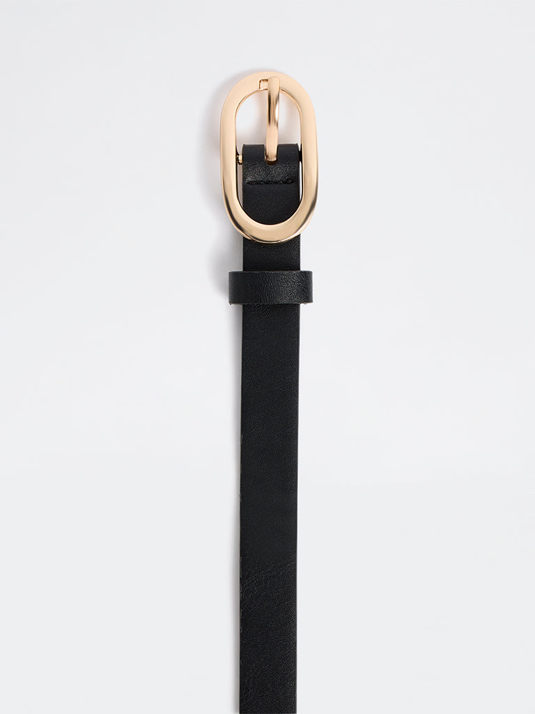Westside Accessories Black Oval Buckle Belt