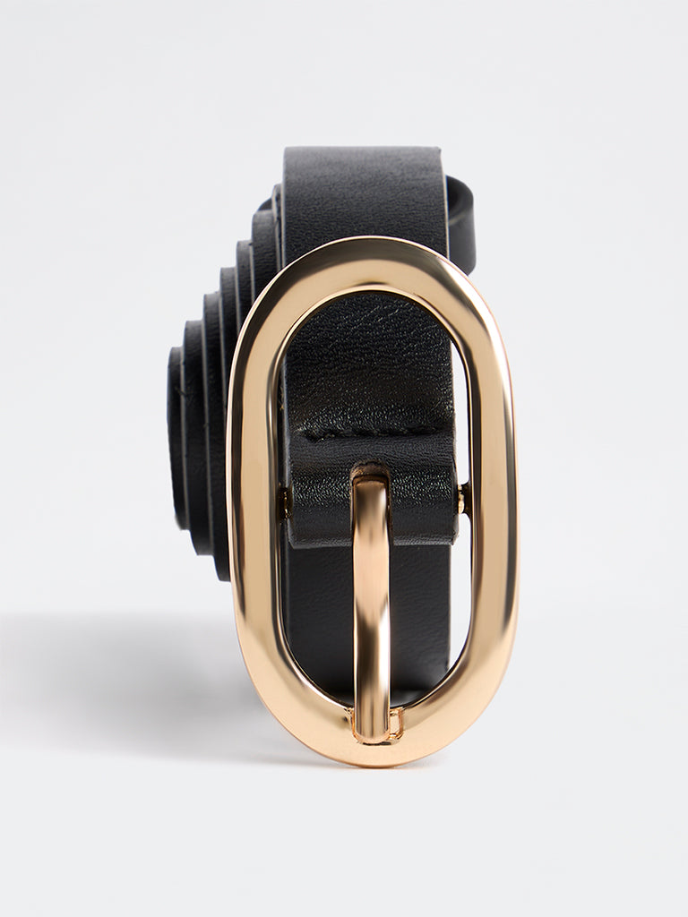 Westside Accessories Black Oval Buckle Belt