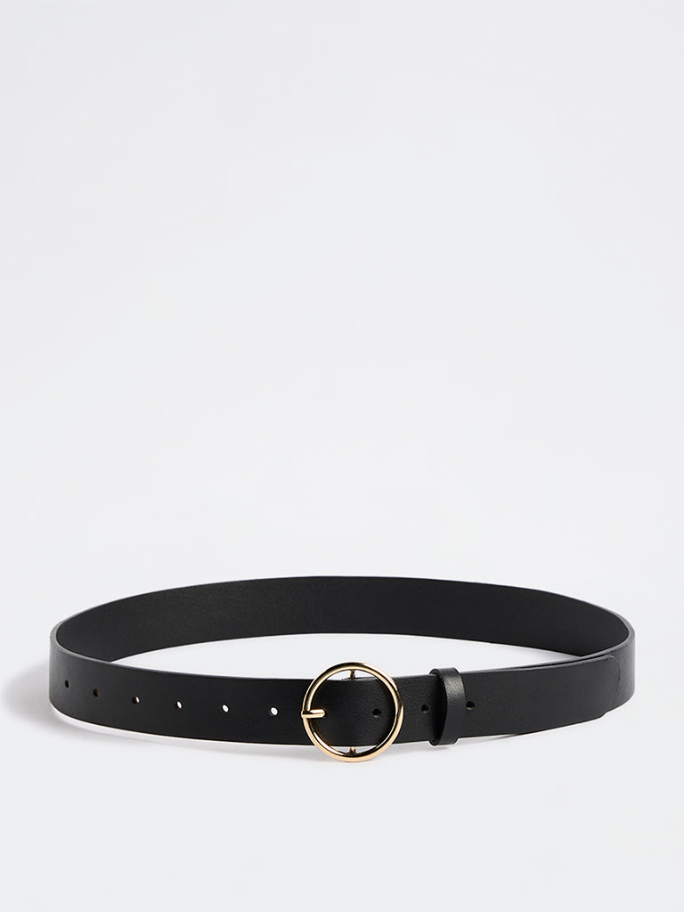 Westside Accessories Black Circular Buckle Belt