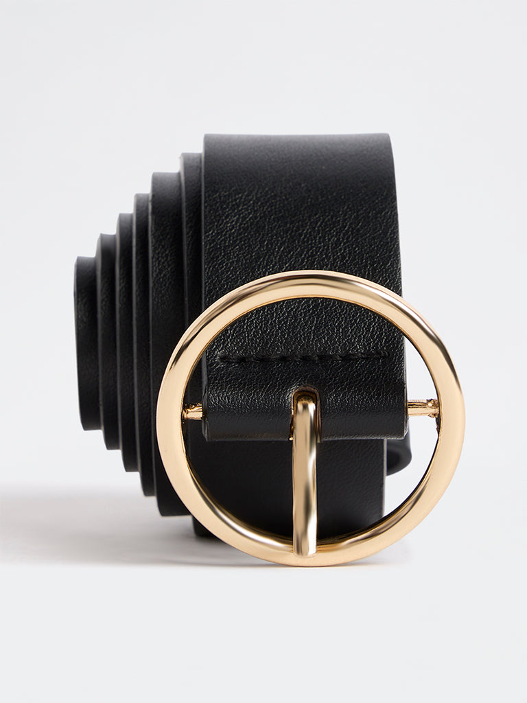 Westside Accessories Black Circular Buckle Belt