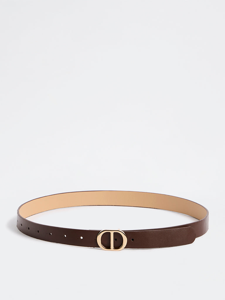Westside Accessories Brown Double-D Buckle Belt