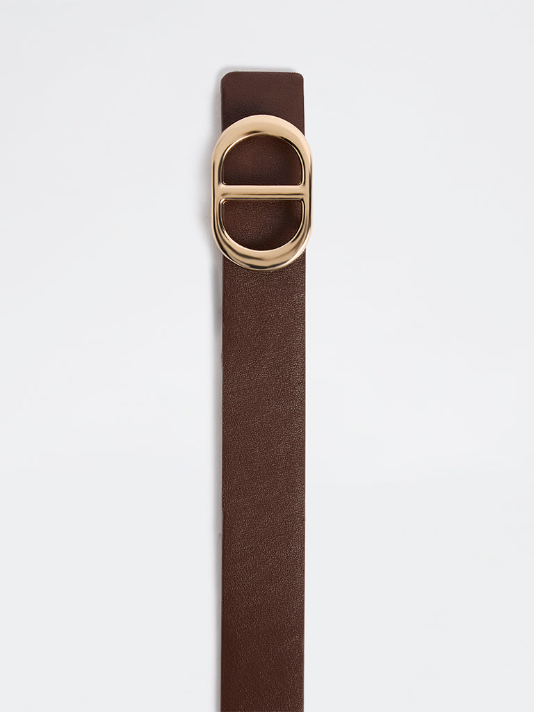 Westside Accessories Brown Double-D Buckle Belt