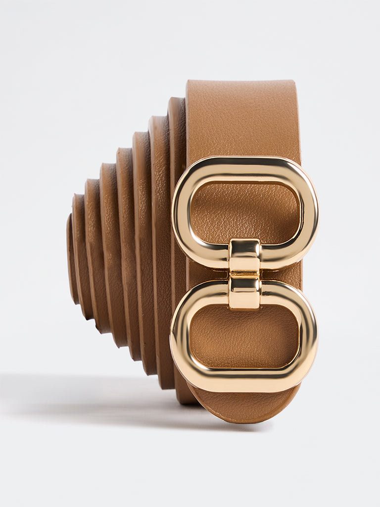 Westside Accessories Light Brown Double-Link Buckle Belt