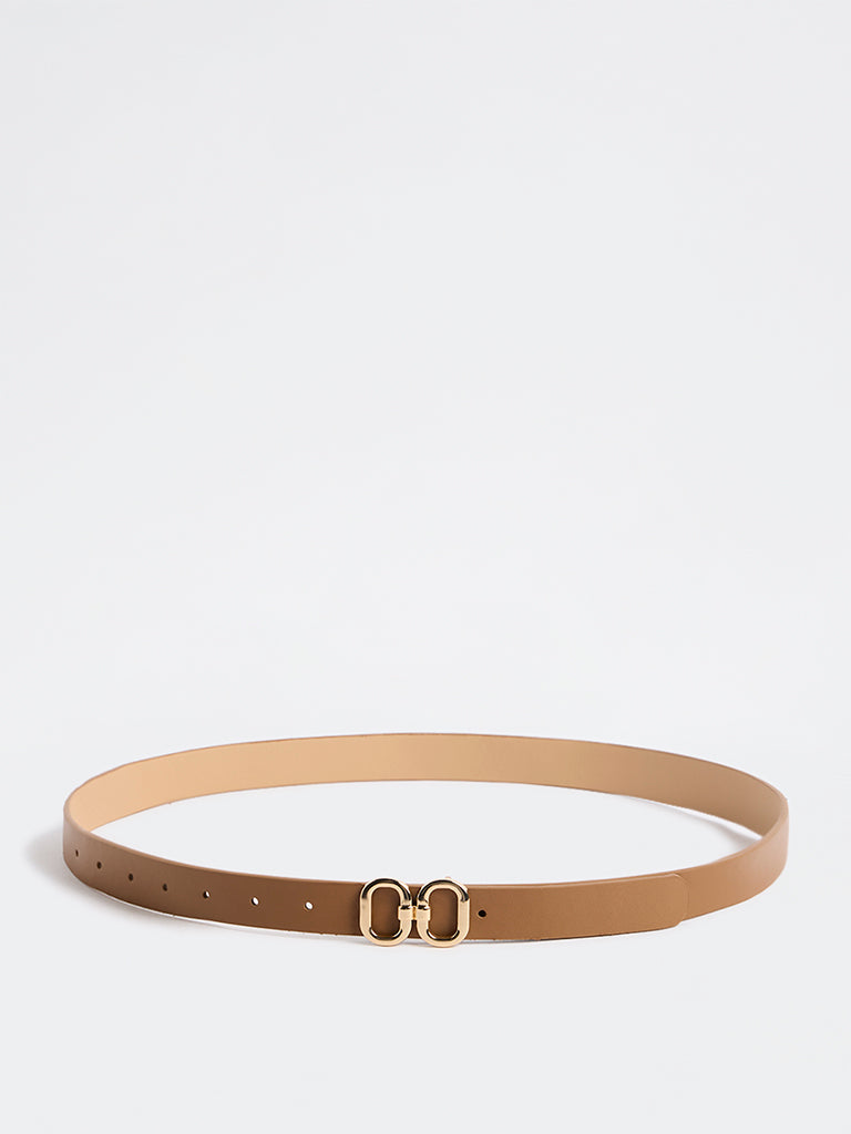 Westside Accessories Light Brown Double-Link Buckle Belt