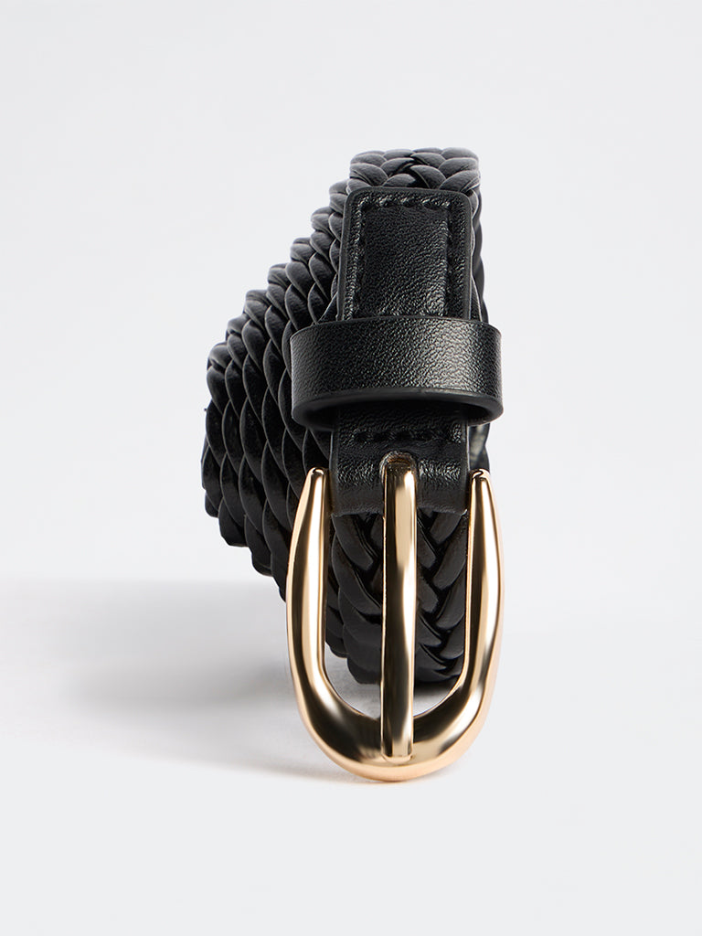 Westside Accessories Black Slim Braided Belt