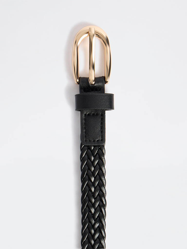 Westside Accessories Black Slim Braided Belt