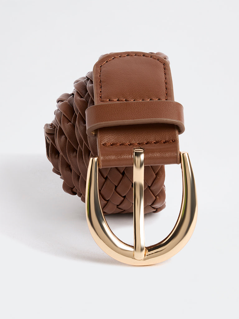 Westside Accessories Brown Braided Belt