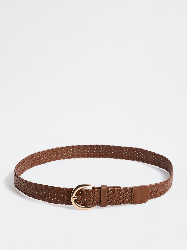 Westside Accessories Brown Braided Belt