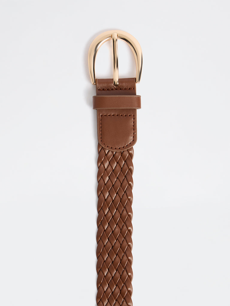 Westside Accessories Brown Braided Belt
