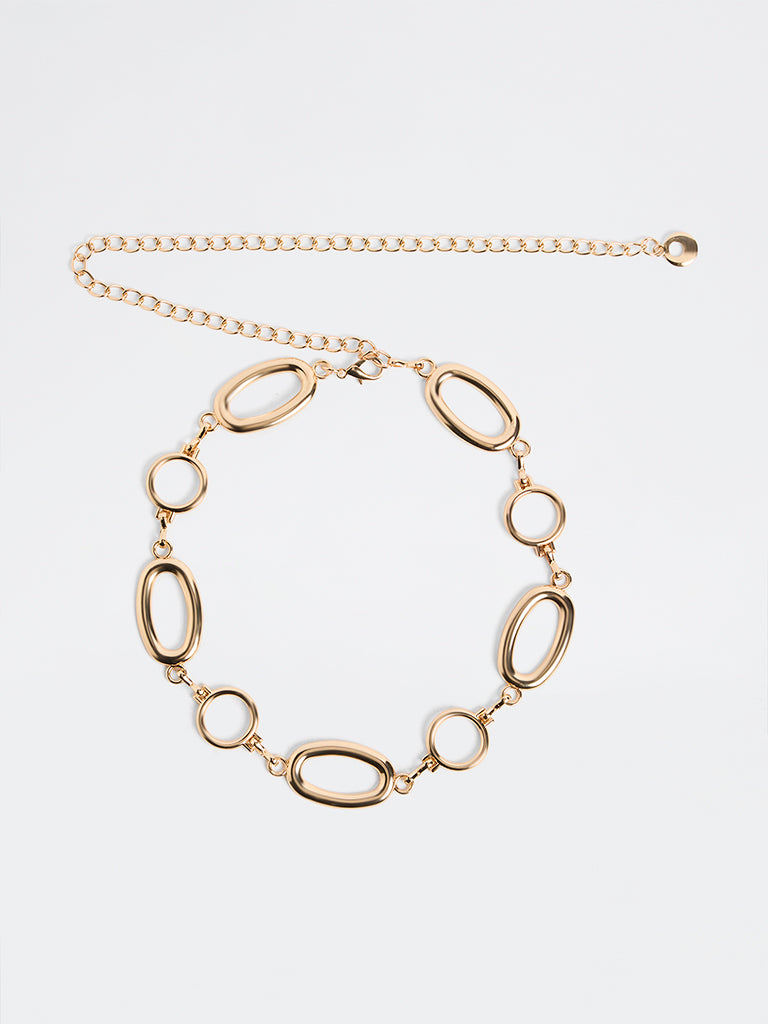Westside Accessories Gold Metal Oval Link Belt
