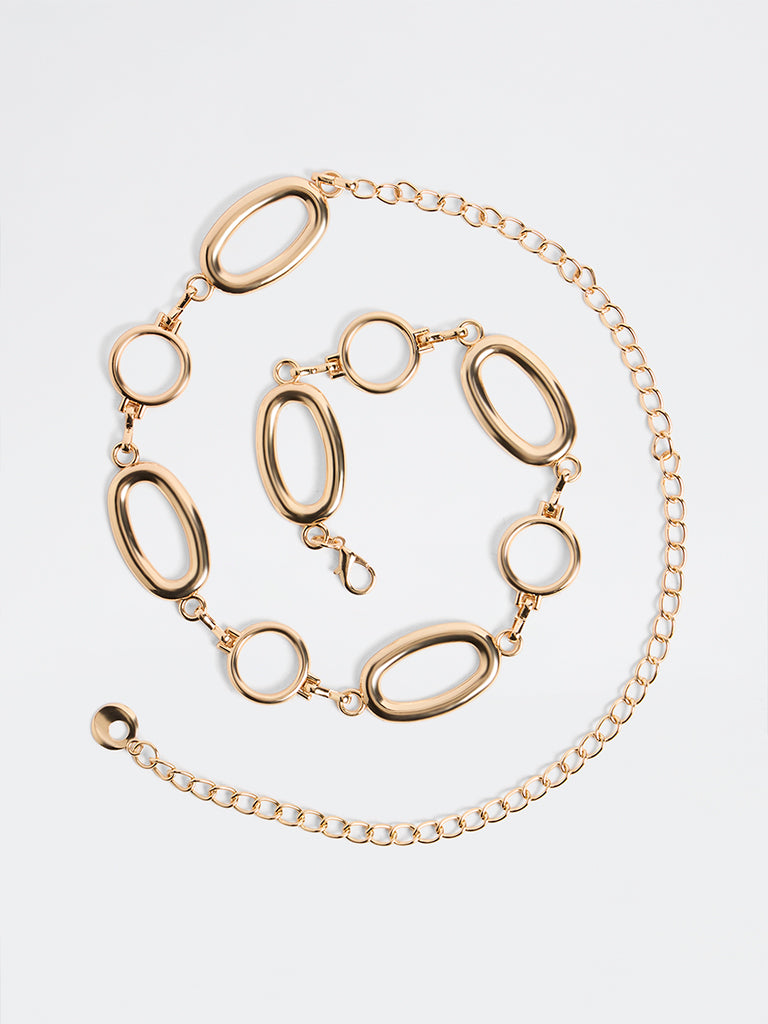 Westside Accessories Gold Metal Oval Link Belt