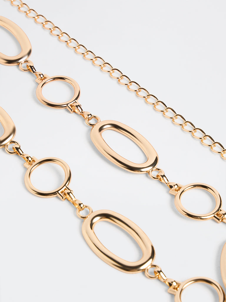 Westside Accessories Gold Metal Oval Link Belt