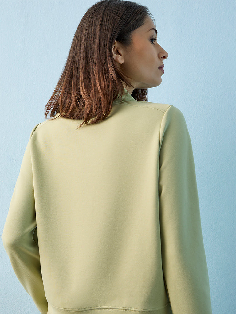 Nuoflexx Light Green Numerical-Detail Sweatshirt