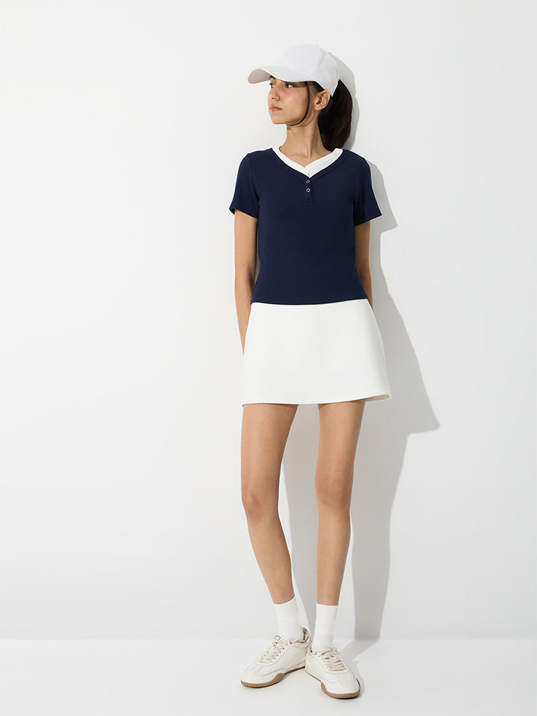 Nuoflexx Navy Solid T-Shirt