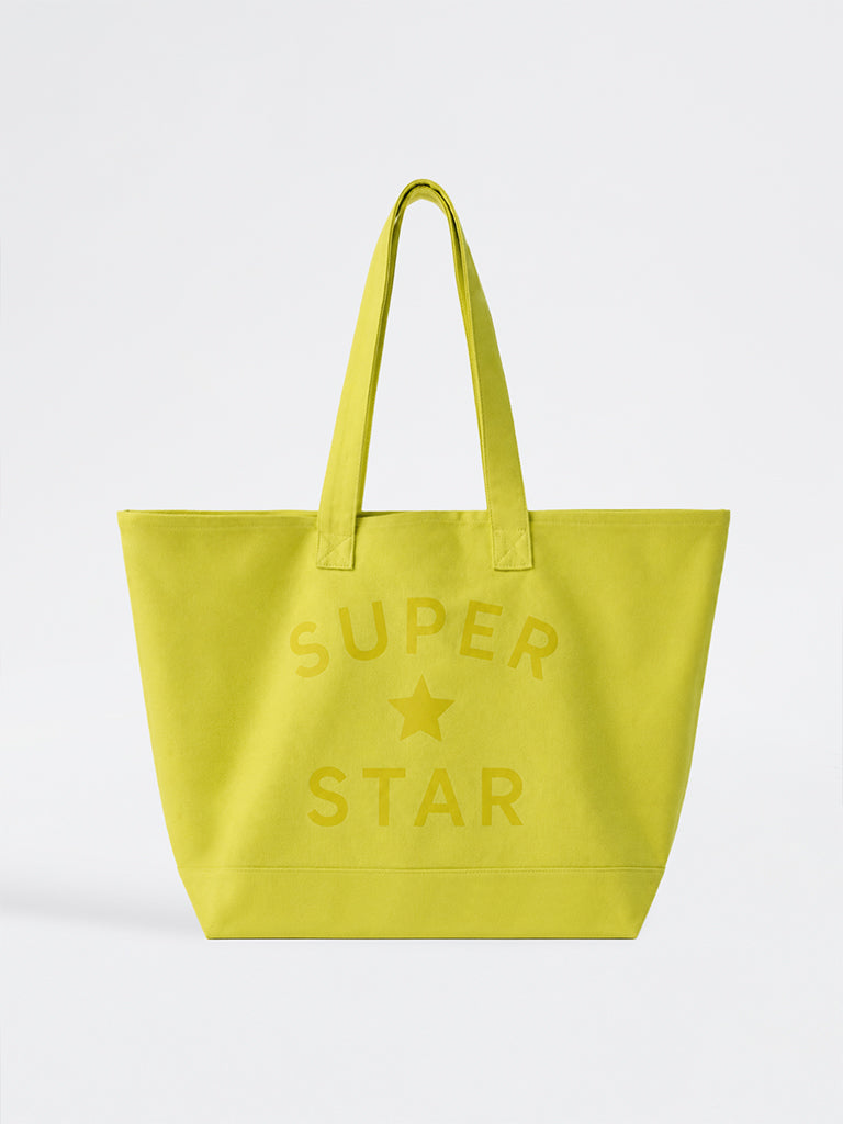 Superstar Swimwear Lime Text Design Coton Tote Bag