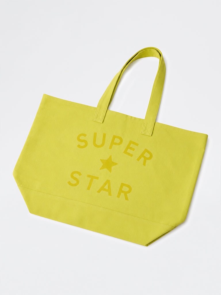 Superstar Swimwear Lime Text Design Coton Tote Bag