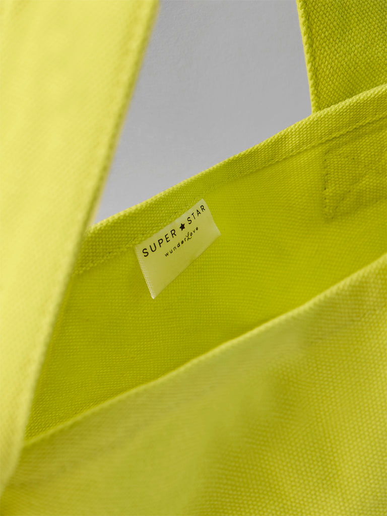 Superstar Swimwear Lime Text Design Coton Tote Bag