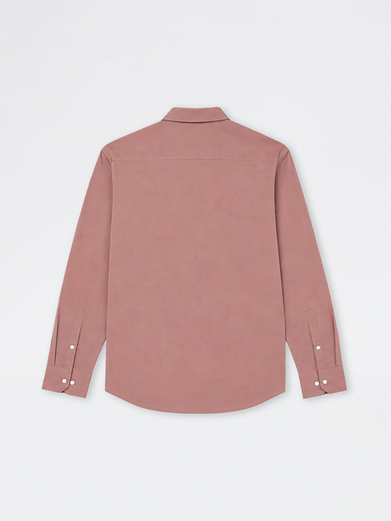 WES Formals Dusty Pink Ultra Slim-Fit Cotton-Blend Shirt
