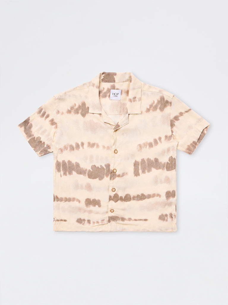 HOP Kids Boys Cream Tie-Dye Shirt