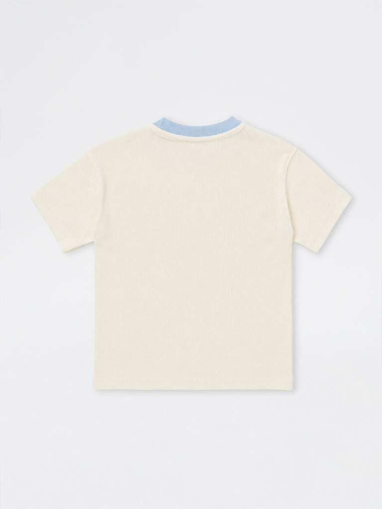 HOP Kids Boys Off-White Football Theme Cotton T-Shirt