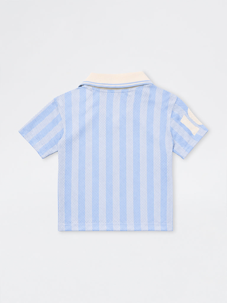 HOP Kids Boys Light Blue Striped Jersey