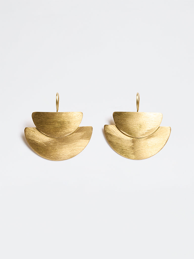 Westside Accessories Gold Semi-Circular Statement Earrings