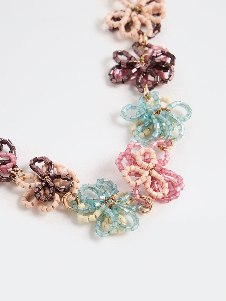 Westside Accessories Multicolour Floral Beaded Necklace