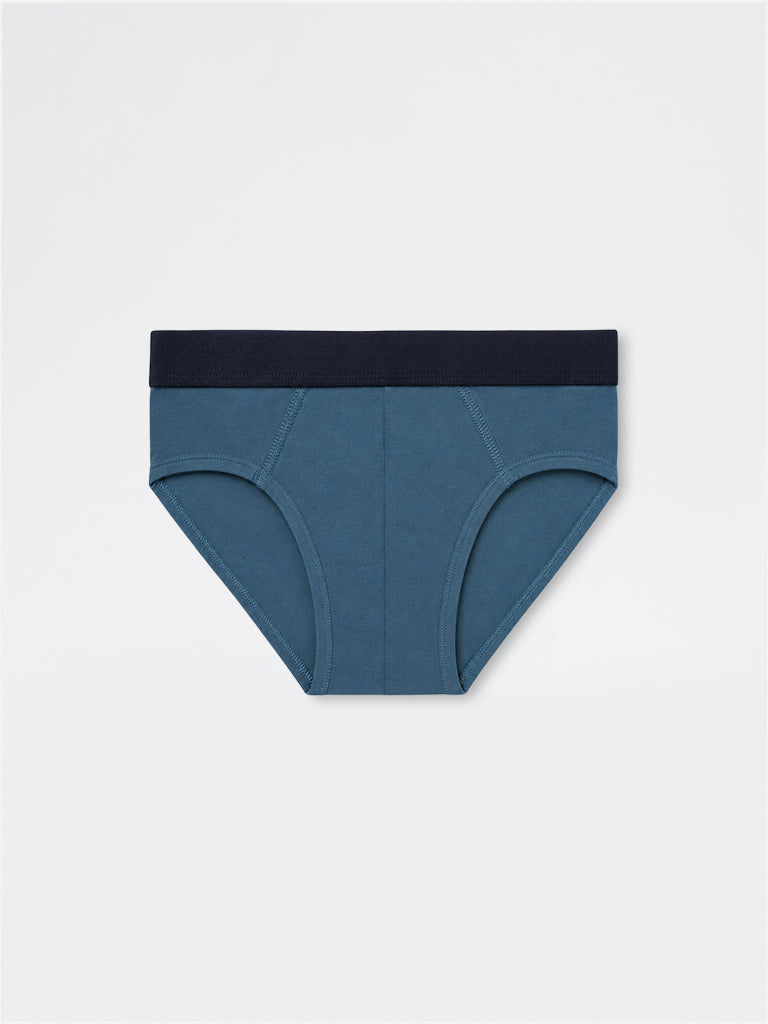 WES Lounge Navy Relaxed-Fit Cotton-Blend Briefs- Pack of 3