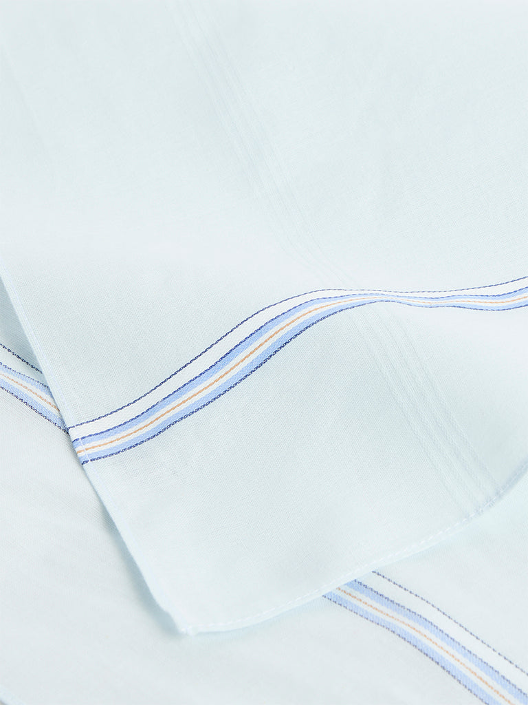 WES Lounge White Striped Cotton Handkerchiefs - Pack of 5
