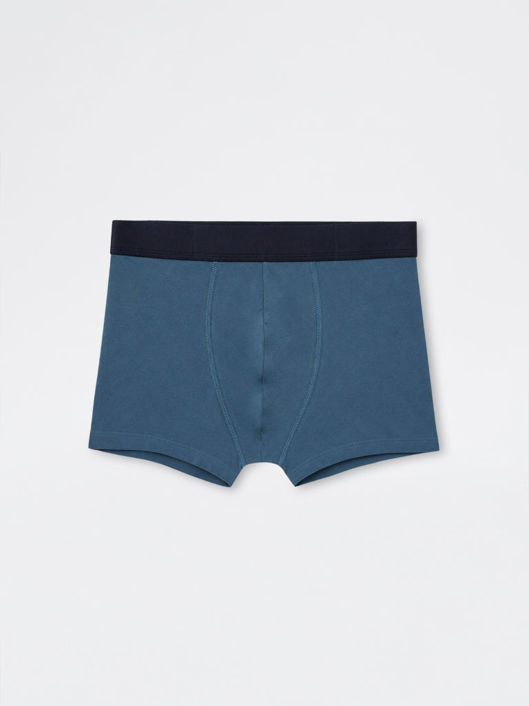 WES Lounge Navy Relaxed-Fit Cotton-Blend Trunks- Pack of 3