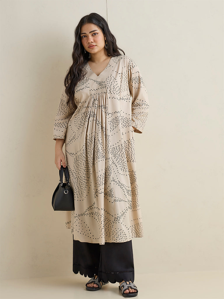 Diza Black Scallop Detailed Palazzos