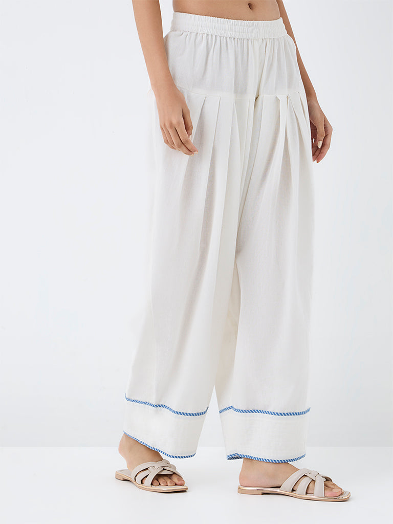 Utsa Off-White Solid Salwar