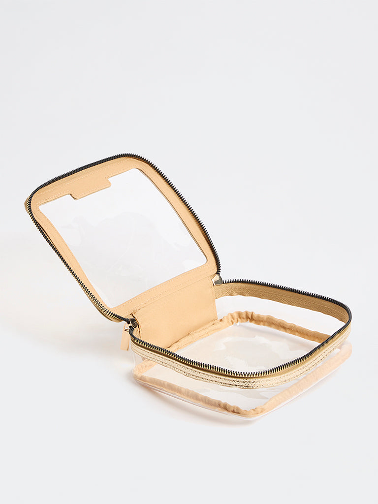 Studiowest Gold Metallic Transparent Travel Pouch