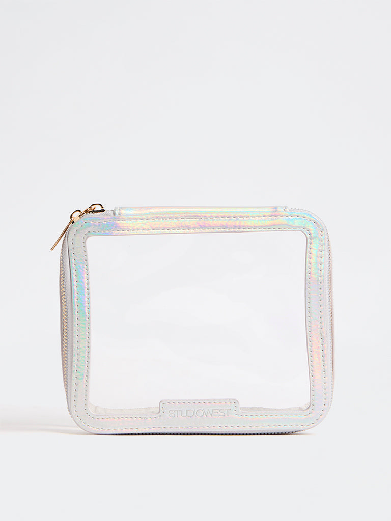 Studiowest Silver Transparent Travel Pouch