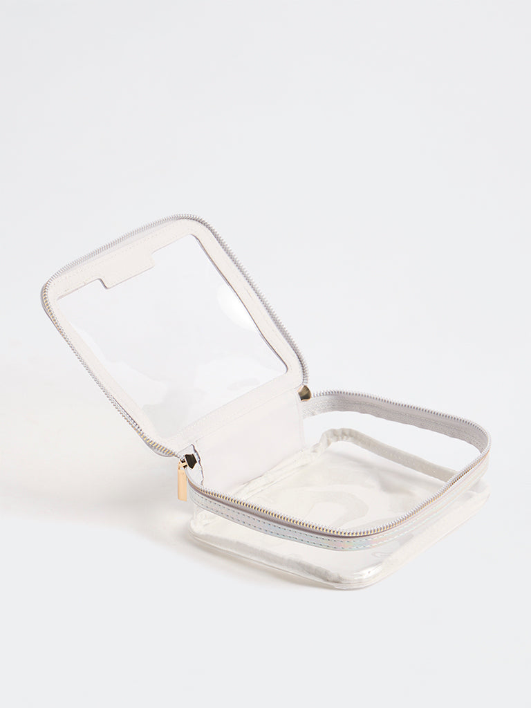 Studiowest Silver Transparent Travel Pouch