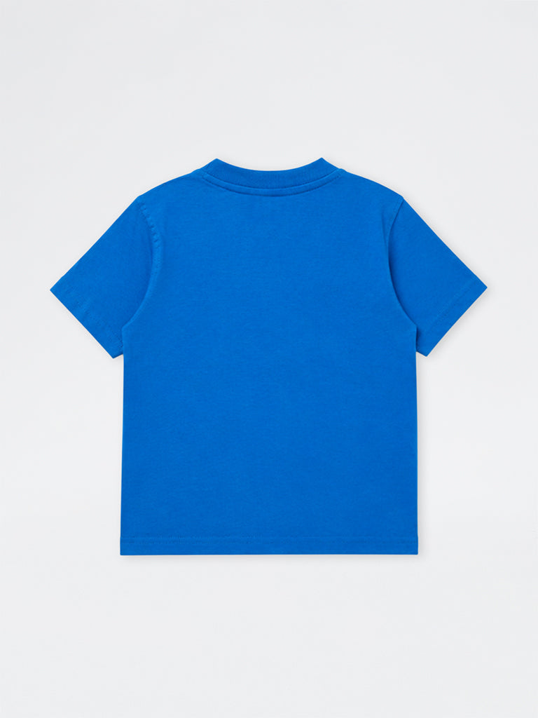 HOP Kids Boys Blue Animal Design Cotton T-Shirt