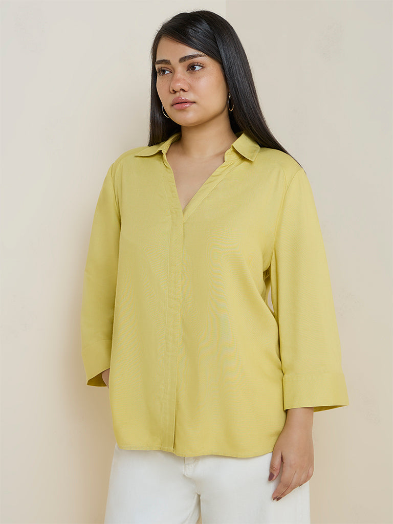 Gia Yellow Solid Shirt