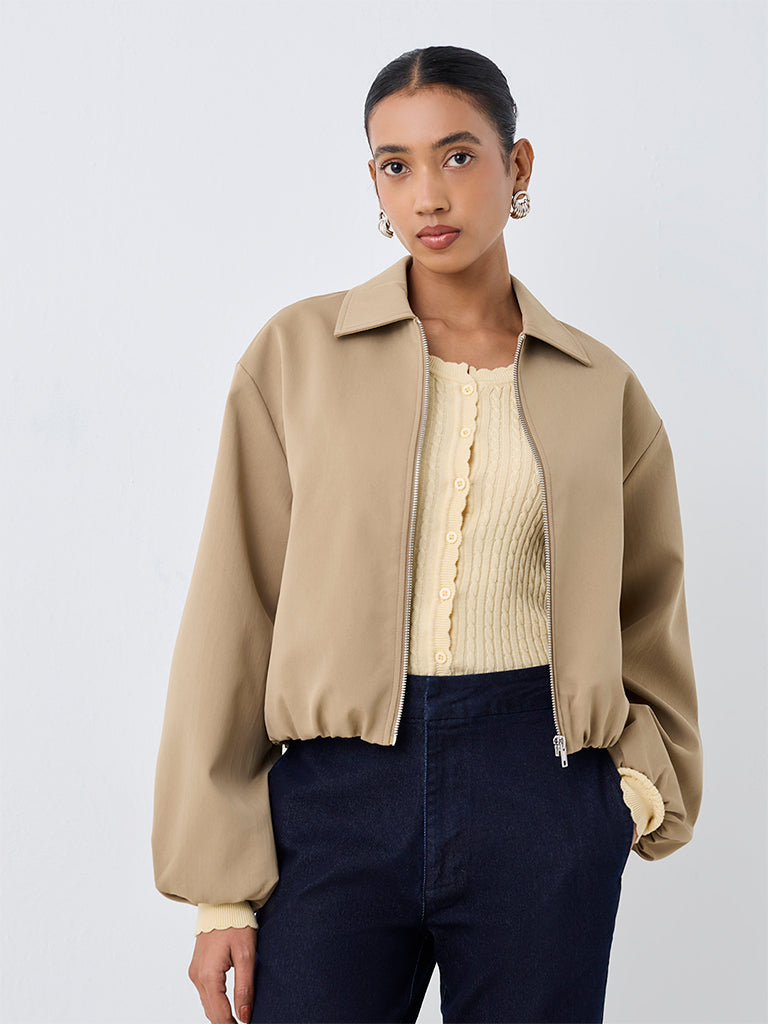 Wardrobe Light Taupe Solid Jacket