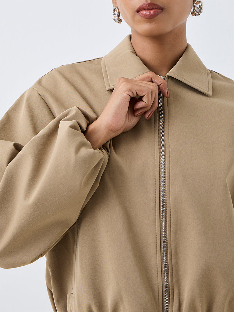 Wardrobe Light Taupe Solid Jacket