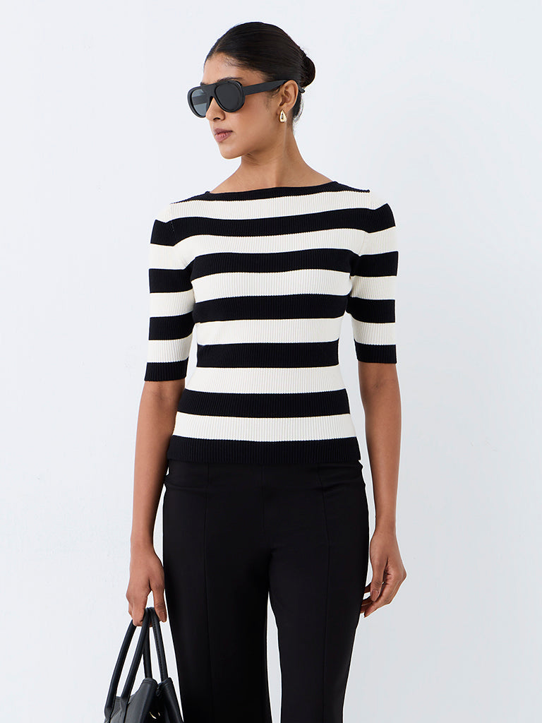 Wardrobe Black and White Striped Top