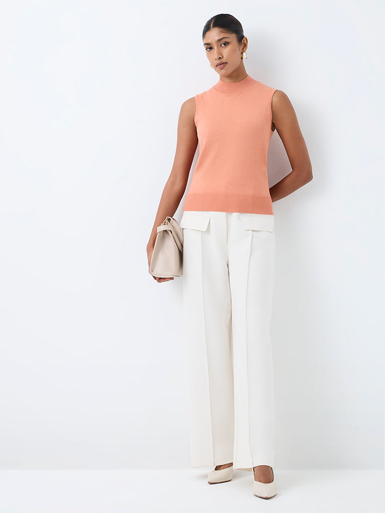 Wardrobe Peach Knit-Textured Top
