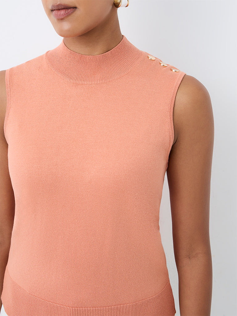 Wardrobe Peach Knit-Textured Top
