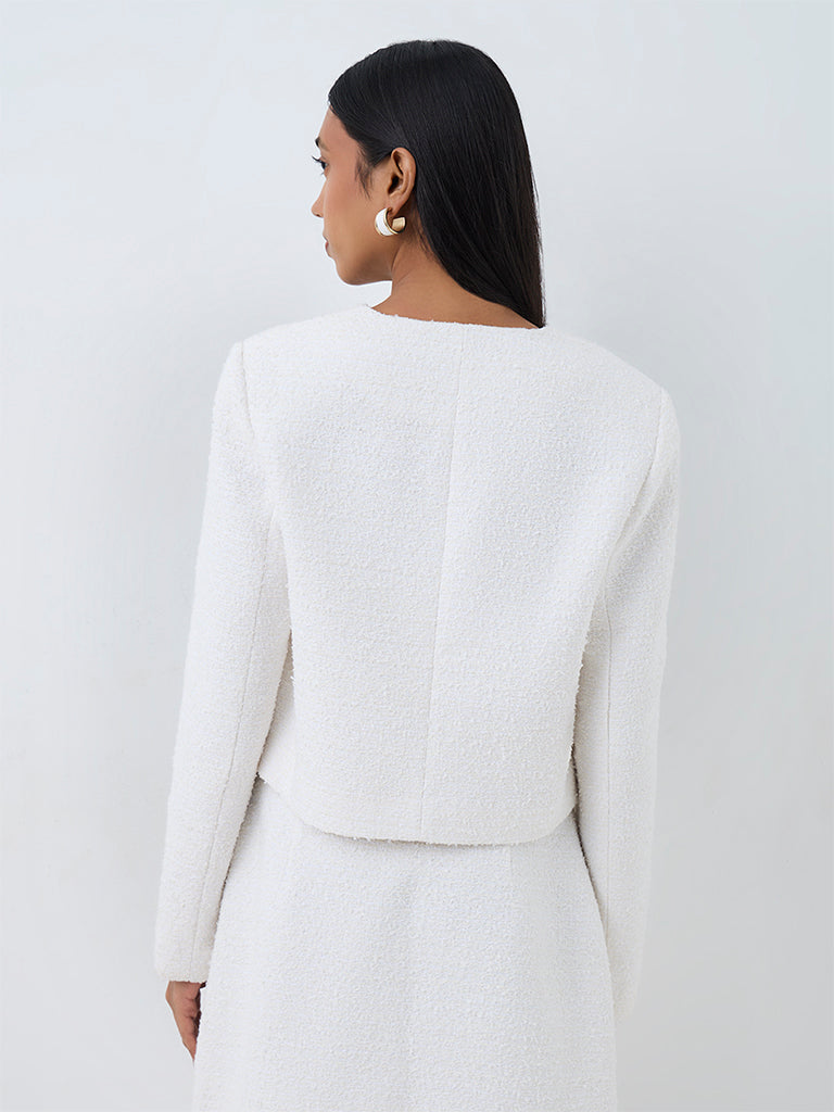 Wardrobe Ivory Textured Tweed Jacket