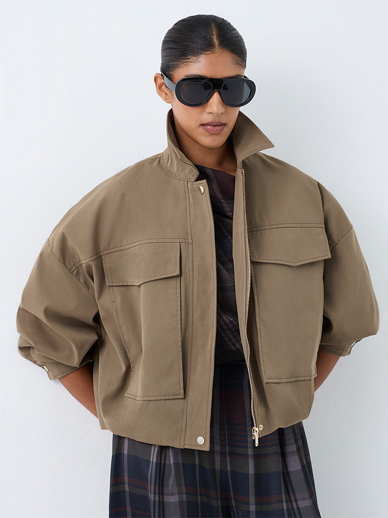 Wardrobe Khaki Envelope-Pocket Jacket
