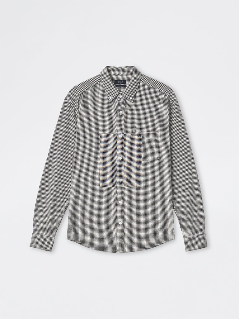 WES Casuals Black Checkered Relaxed-Fit Cotton Shirt