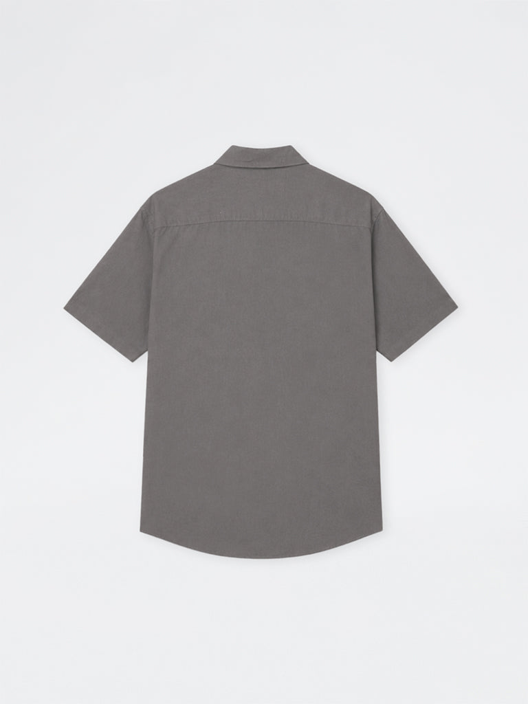 WES Casuals Dark Grey Relaxed-Fit Shirt