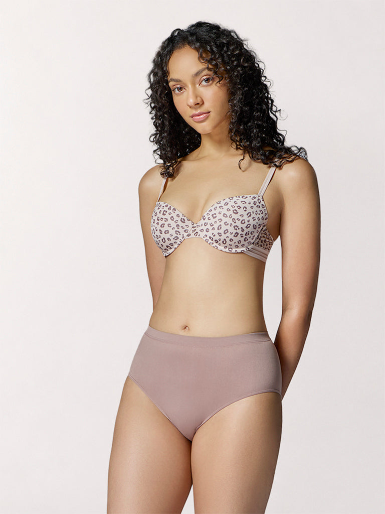 Wunderlove Dusty Taupe Seam Free Full Briefs