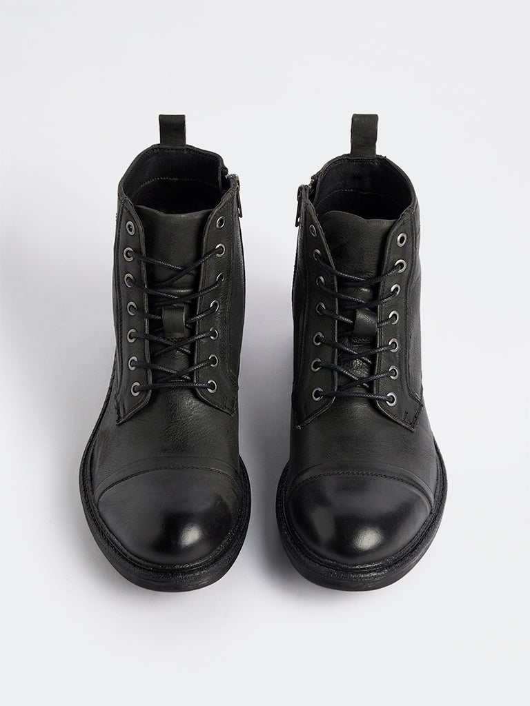 SOLEPLAY Black Faux Leather Maverick Boots